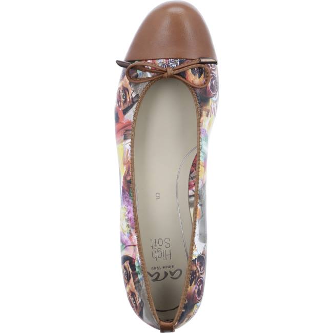Ara Ballet Pumps Bari Cognac Ženske Balerinke Visebojne | ARA750YKJ
