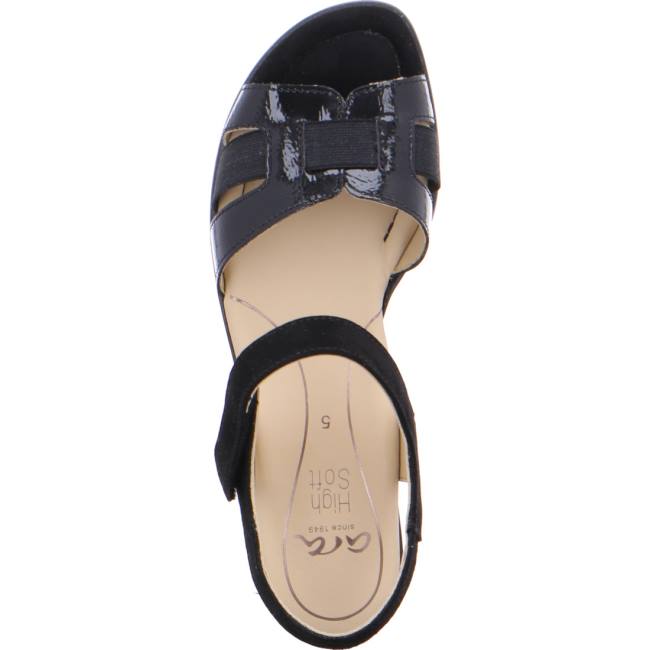 Ara Heeled Lugano Ženske Sandale Crne | ARA802WKO