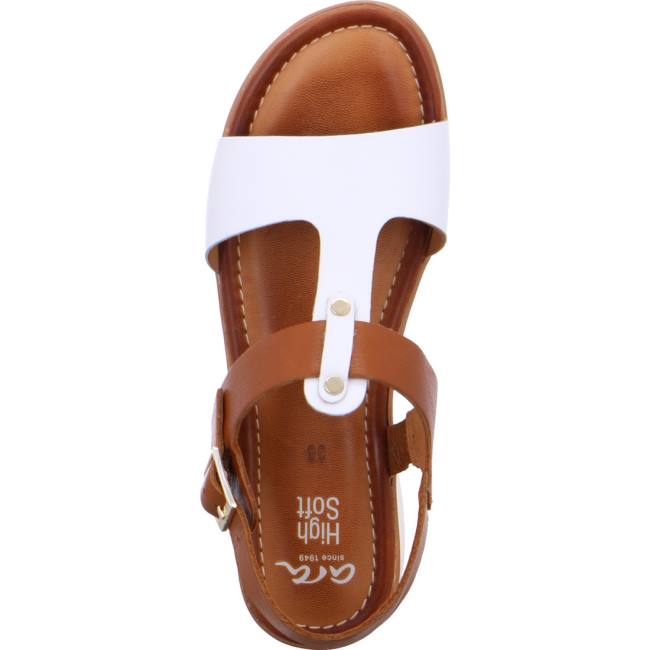 Ara Kreta Cognac-white Ženske Sandale Bijele | ARA625YPJ
